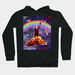 Space Cat Riding Giraffe Unicorn - Taco & Burrito Hoodie